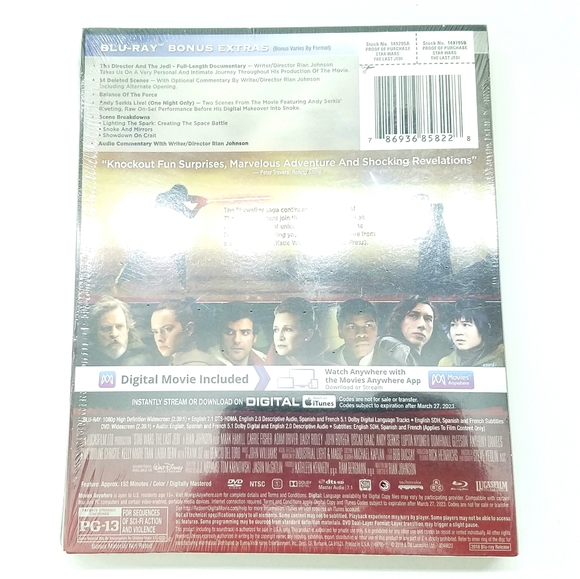 Star Wars: THE LAST JEDI Walmart Exclusive BluRay - Picture 4 of 5